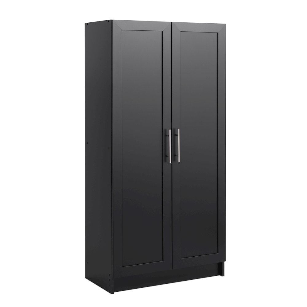 Elite Accent Cabinet with Panel Doors, Black Storage Cabinet, Bathroom Cabinet. Picture 2