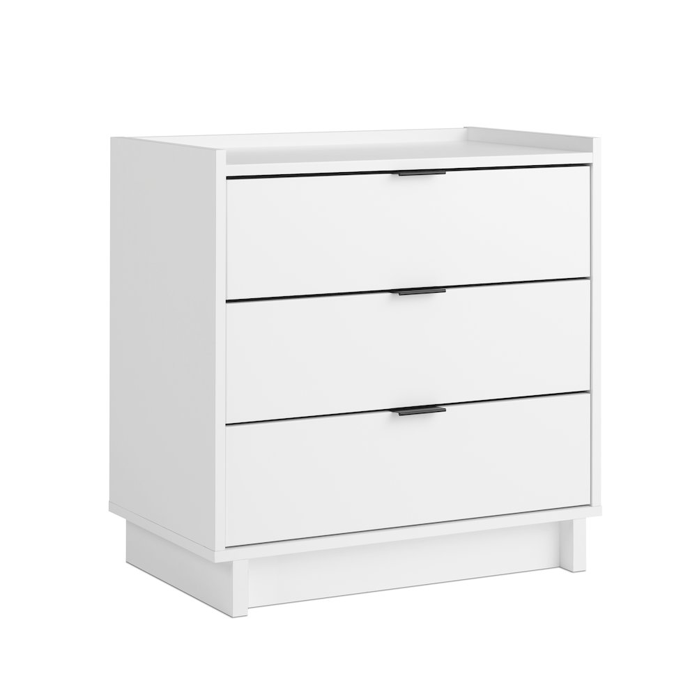 Simply Modern White 3 Drawer 26.5" W Nightstand. Picture 2