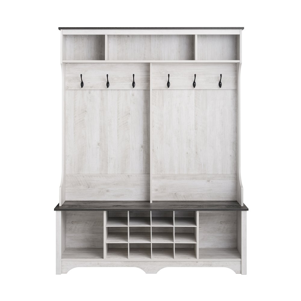Washed White Entryway Cabinet, Shoe Cabinet, Hallway Storage Cabinet. Picture 1