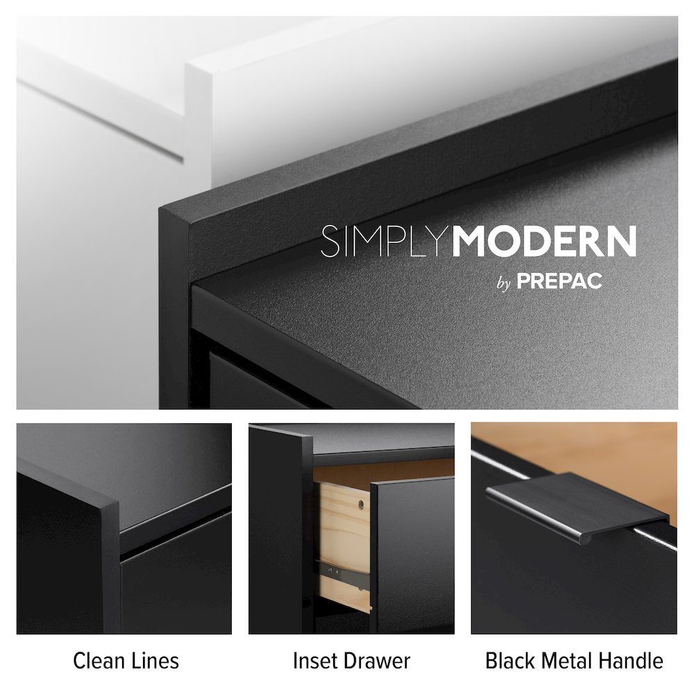 Simply Modern Black 6 Drawer 52.5" W Dresser. Picture 7