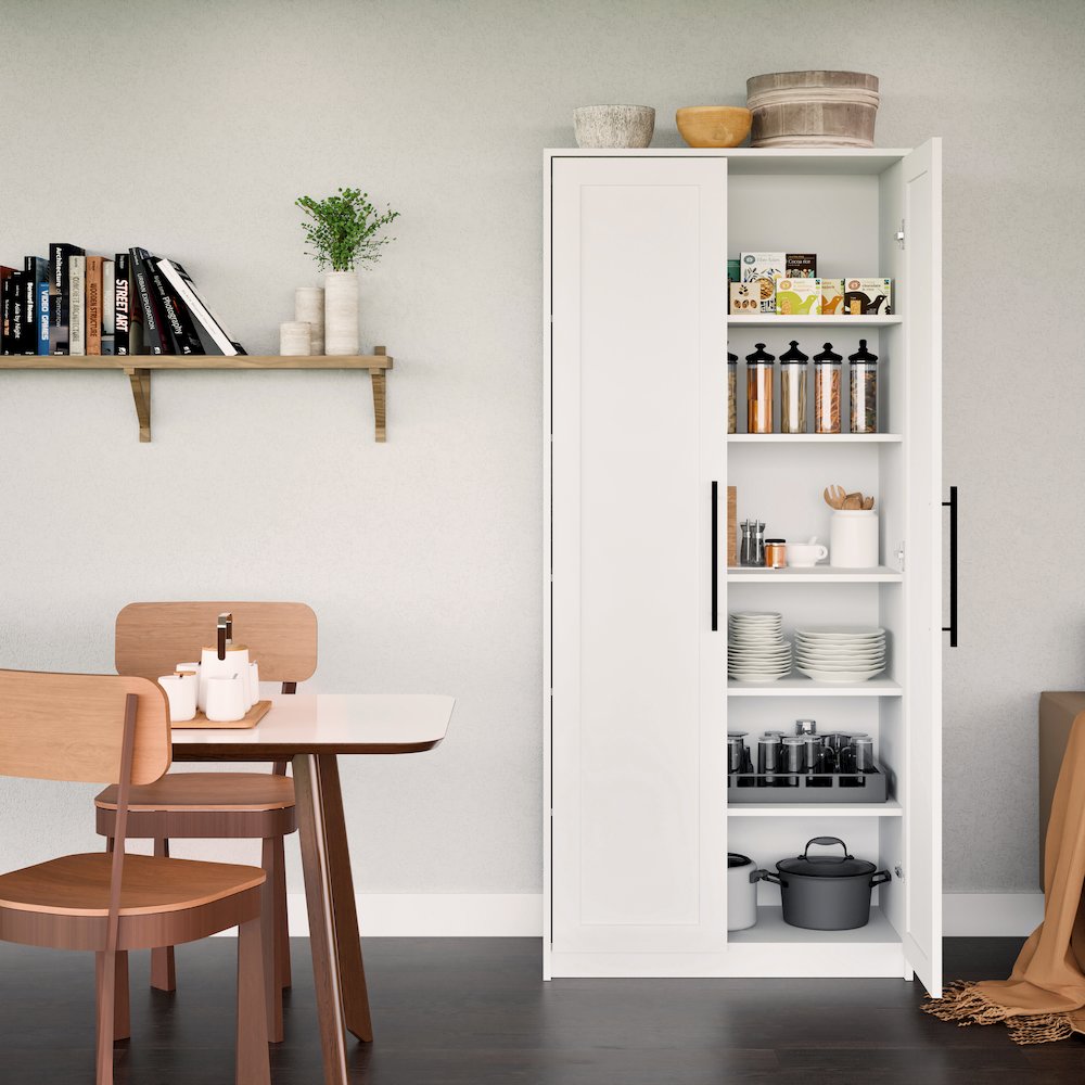 Elite Premium Home Doors, Storage, Bathroom, Pantry Cabinet with 5 Shelves. Picture 5