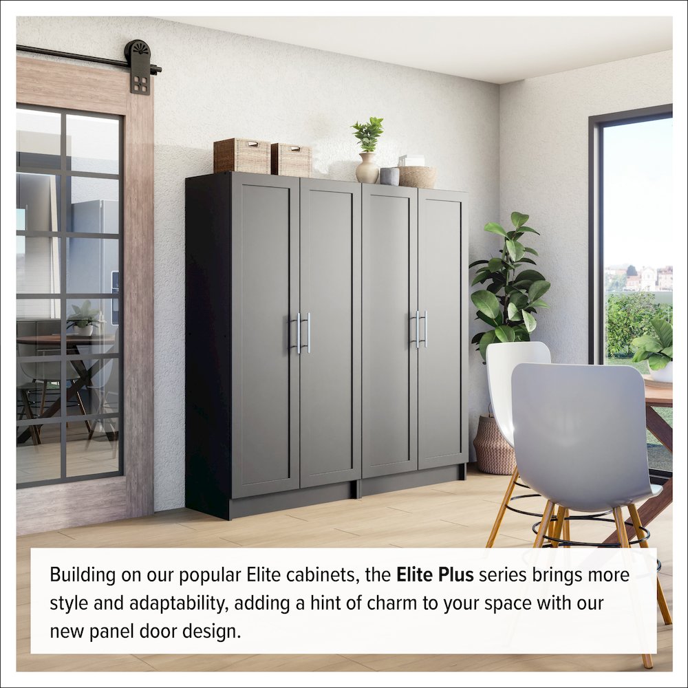 Elite Accent Cabinet with Panel Doors, Black Storage Cabinet, Bathroom Cabinet. Picture 8