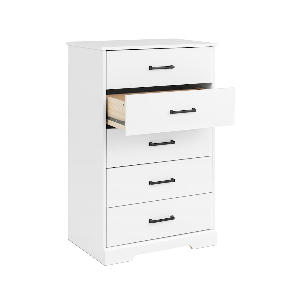 Rustic Ridge White 5 Drawer 18.5"D x 27.5"W x 43.5"H Dresser. Picture 10