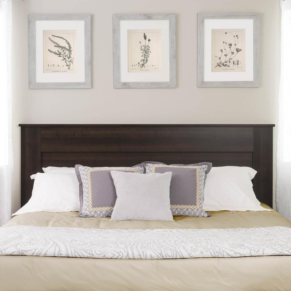 King Flat Panel Headboard, Espresso. Picture 4