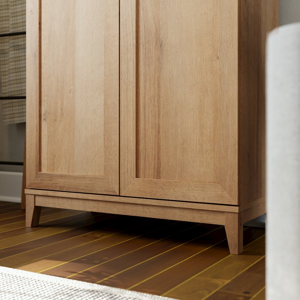 Yaletown 72" Tall Storage Cabinet in Natural Oak with Solid Wood Legs. Picture 10