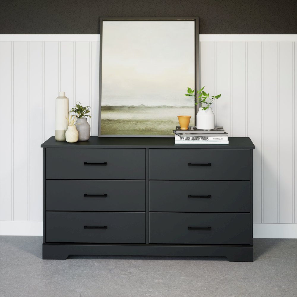 Dresser, Black Dresser for Bedroom, Chest of Drawers with 6 Drawers. Picture 5