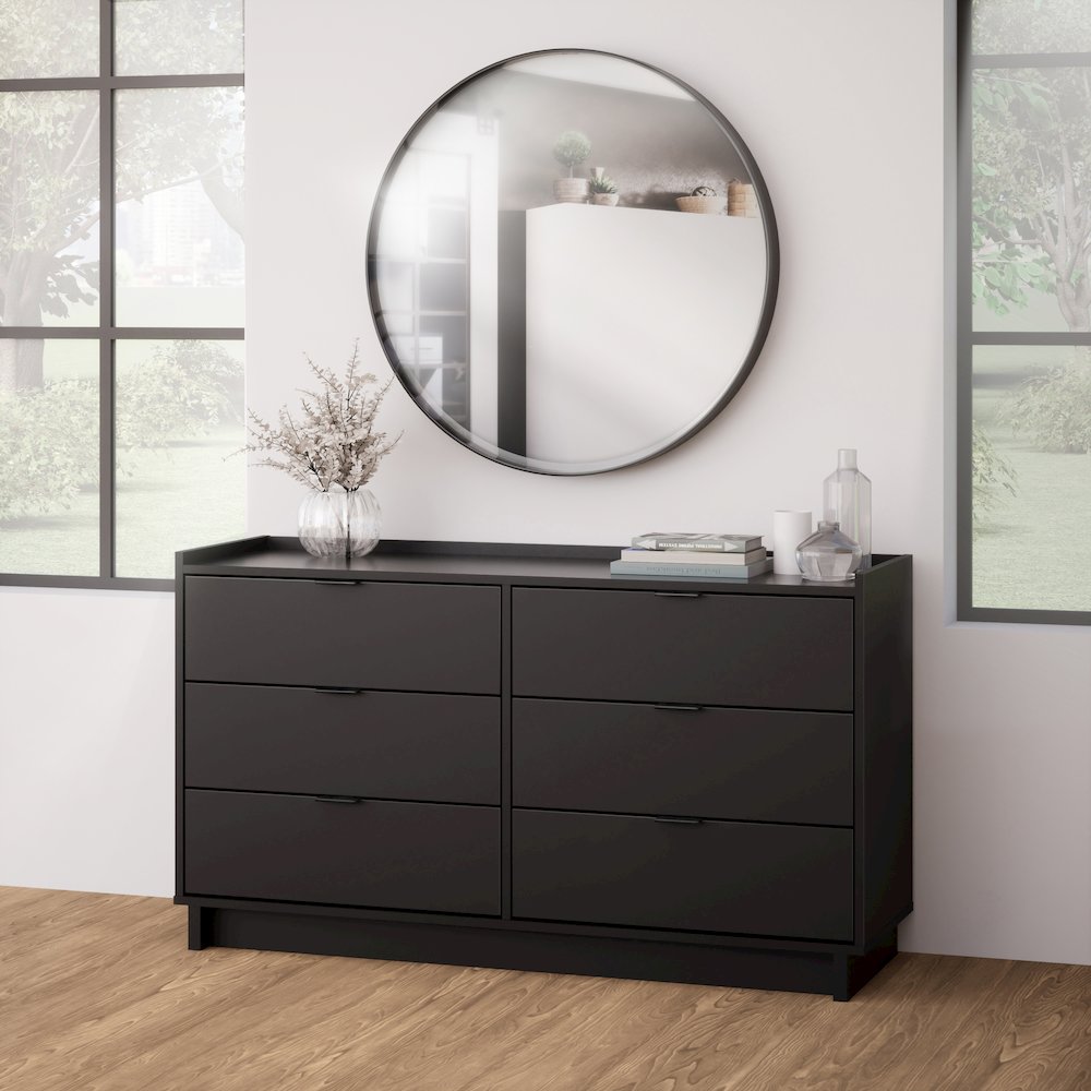 Simply Modern Black 6 Drawer 52.5" W Dresser. Picture 5
