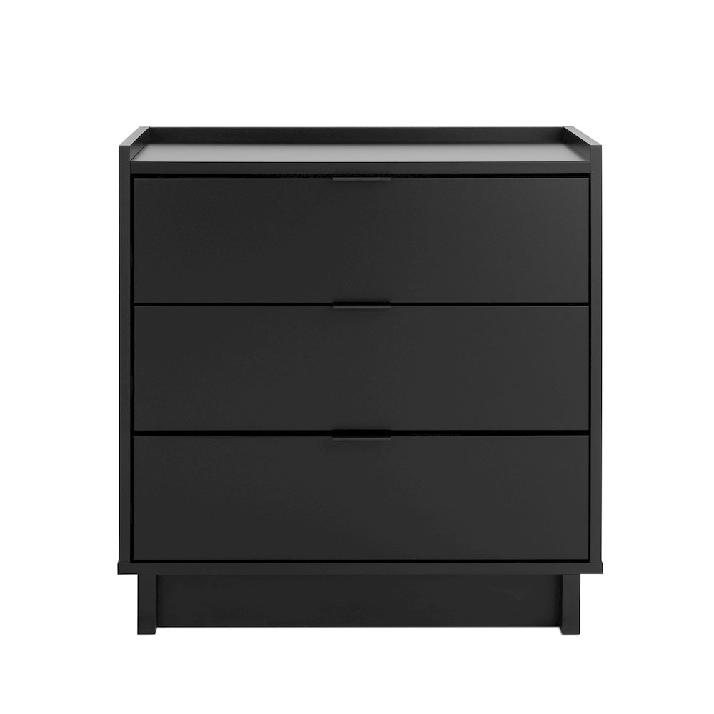 Simply Modern Black 3 Drawer 26.5" W Nightstand. Picture 1