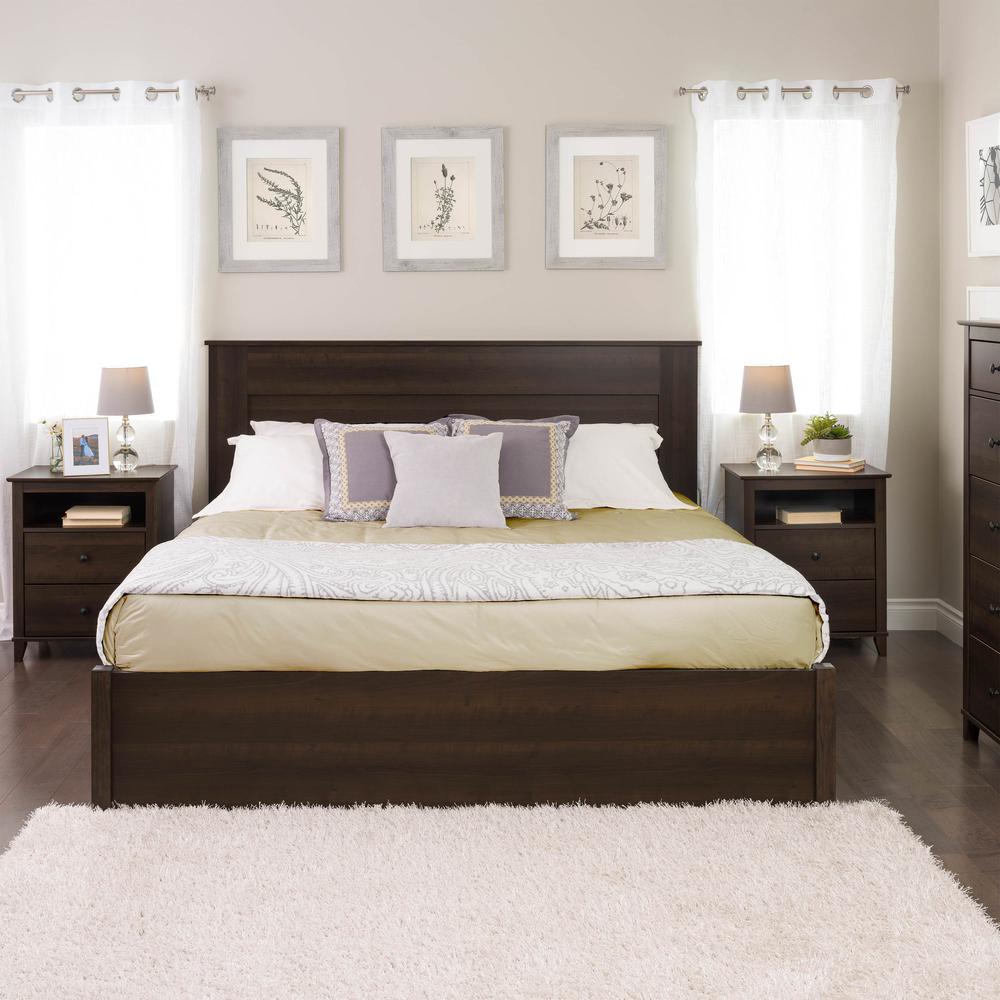 King Flat Panel Headboard, Espresso. Picture 5