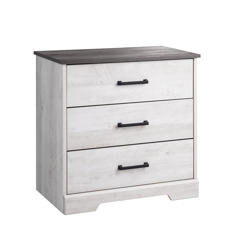 Nightstand Bedside Table, Washed White Nightstand for Bedroom. Picture 2