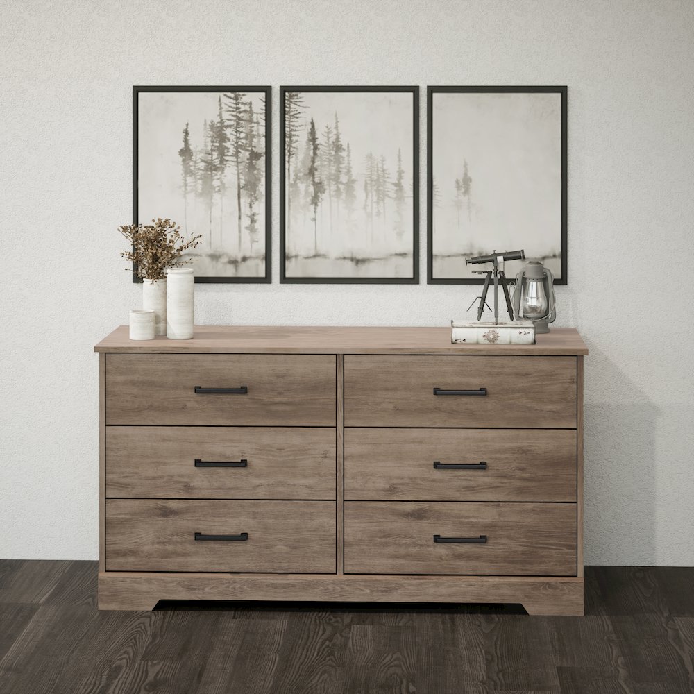 Dresser, Brown Dresser for Bedroom, Chest of Drawers with 6 Drawers. Picture 5