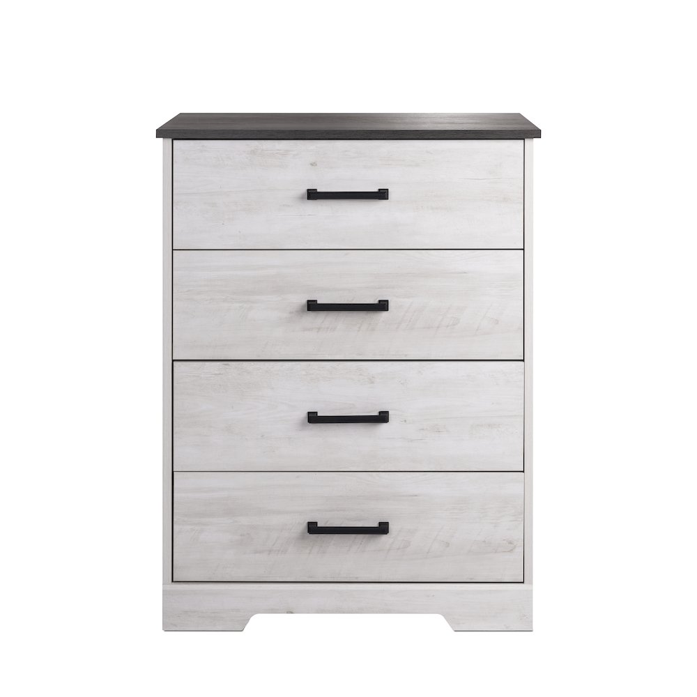 Chest, Wooden Bedroom Dresser with 4 Storage Drawers, 18.25in x 27.5in x 35.5in. Picture 1