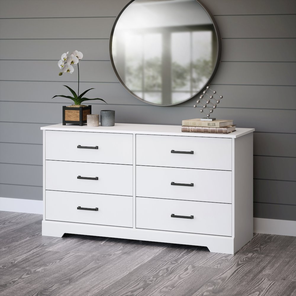 Dresser, White Dresser for Bedroom, Chest of Drawers with 6 Drawers. Picture 6