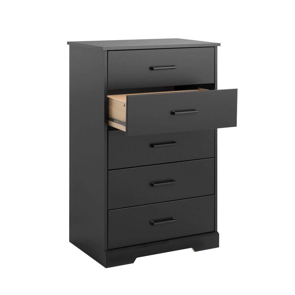 Rustic Ridge Black 5 Drawer 18.5"D x 27.5"W x 43.5"H Dresser. Picture 10