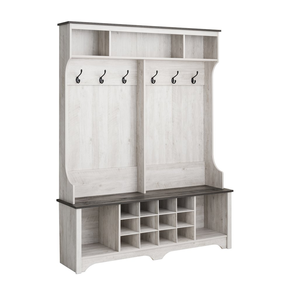 Washed White Entryway Cabinet, Shoe Cabinet, Hallway Storage Cabinet. Picture 2