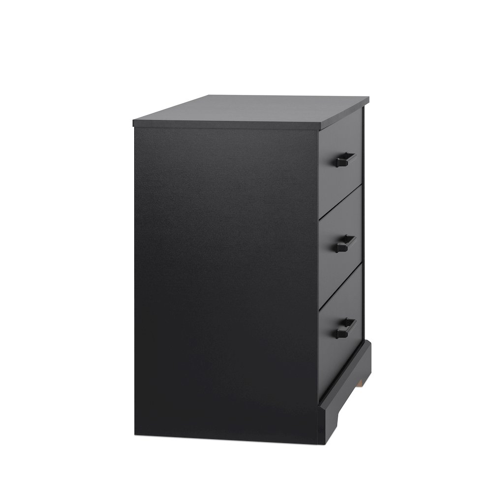 Nightstand Bedside Table, Black Nightstand for Bedroom, End Table with 3 Drawers. Picture 11