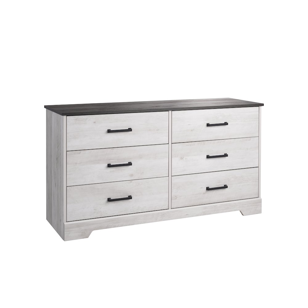 Chest, Wooden Bedroom Dresser with 6 Storage Drawers, 18.25in x 53.25in x 28.5in. Picture 2