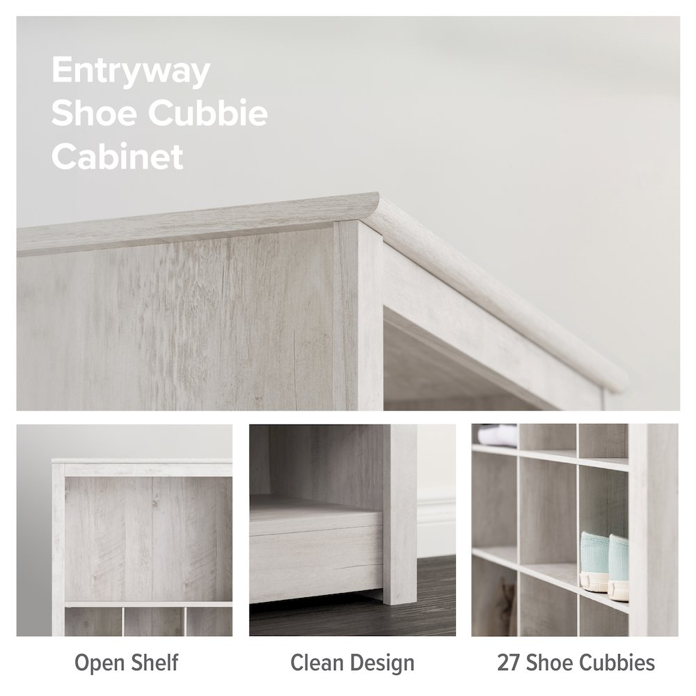 Washed White Shoe Cabinet, Storage Cabinet, Display Cabinet 13"D x 26"W x 72.5"H. Picture 8