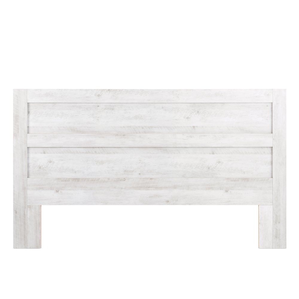 Washed White King Headboard, Bedroom Furniture 79.5" W x 47.5" H x 1.5" D. Picture 1