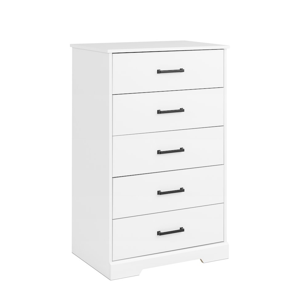 Rustic Ridge White 5 Drawer 18.5"D x 27.5"W x 43.5"H Dresser. Picture 2