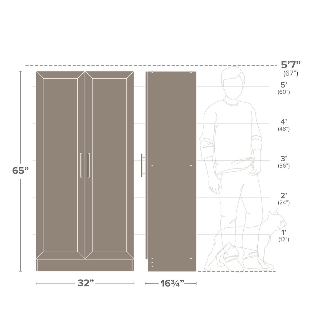Elite Accent Cabinet with Panel Doors, Black Storage Cabinet, Bathroom Cabinet. Picture 3