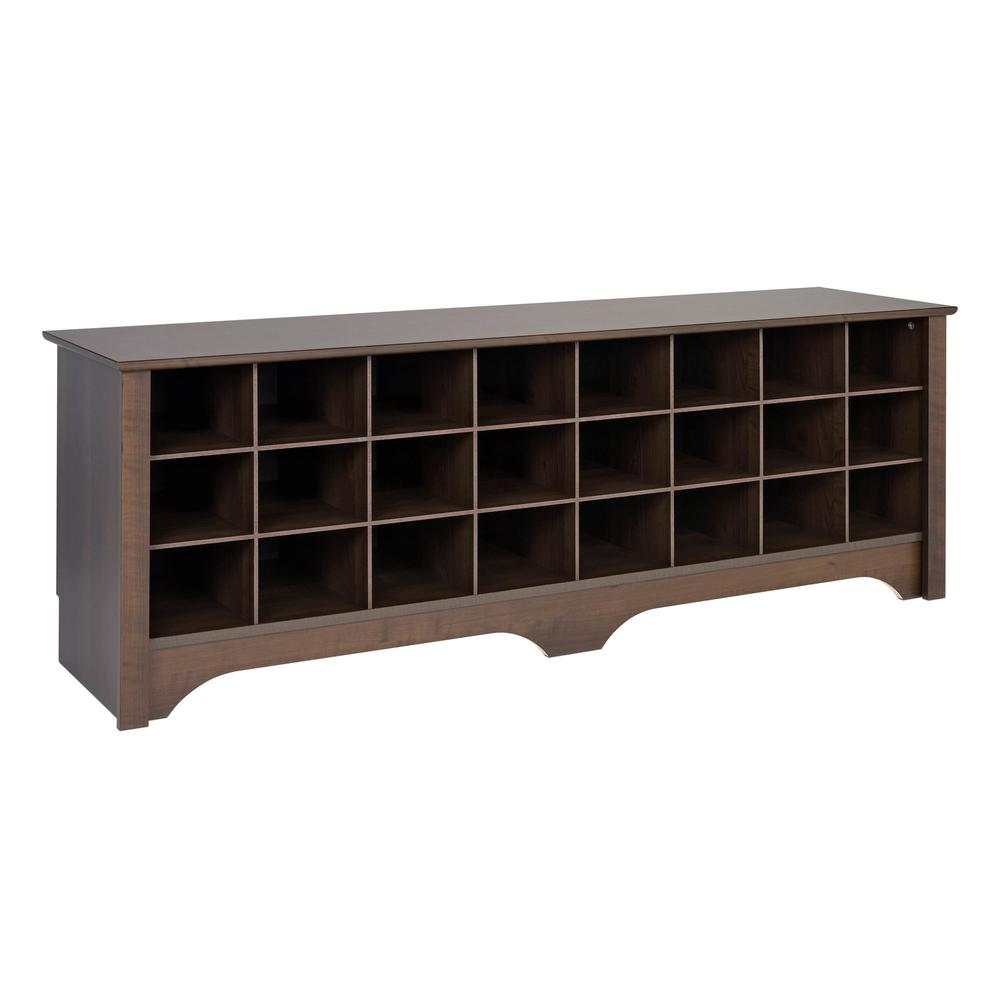 60" Shoe Cubby Bench - Espresso. Picture 5
