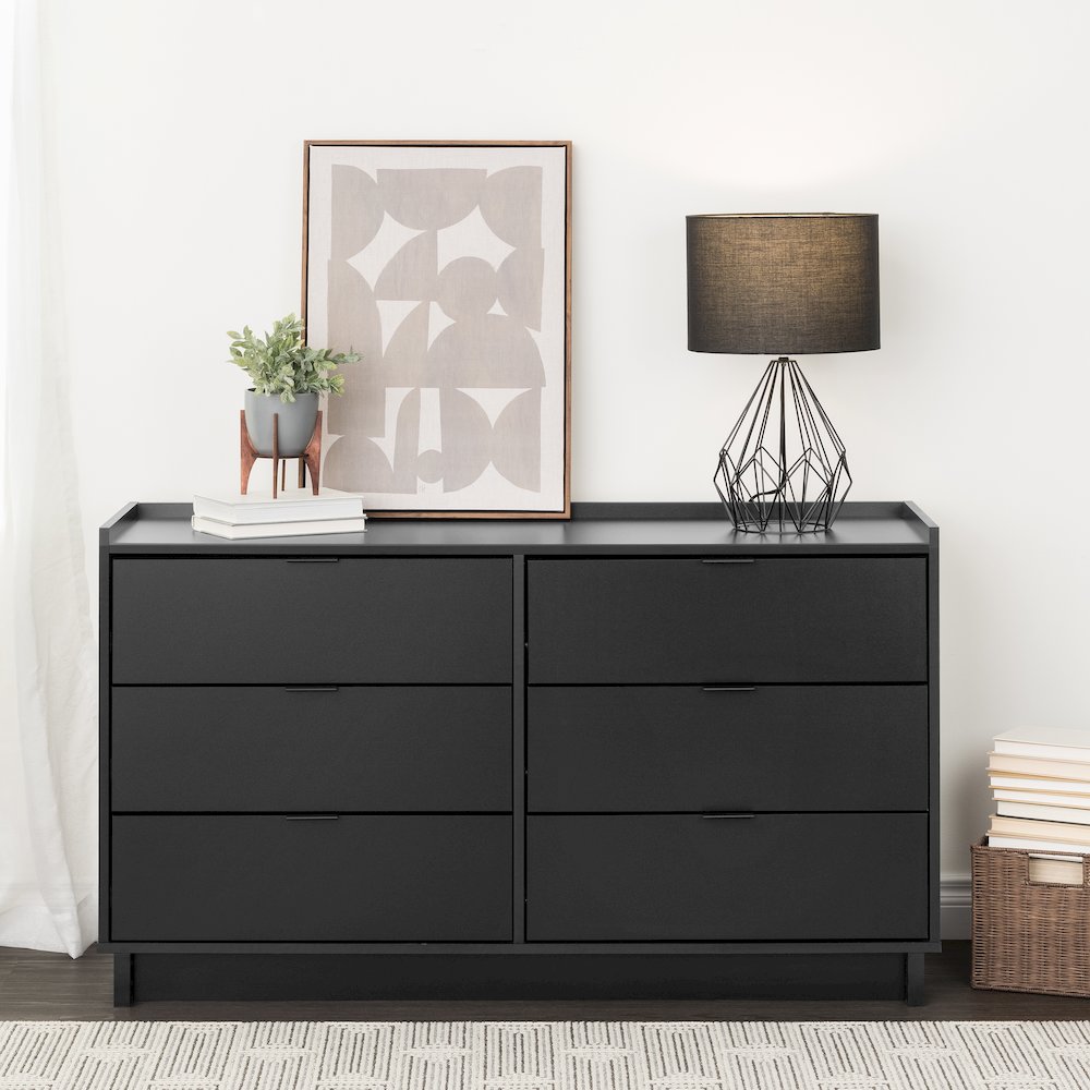Simply Modern Black 6 Drawer 52.5" W Dresser. Picture 6