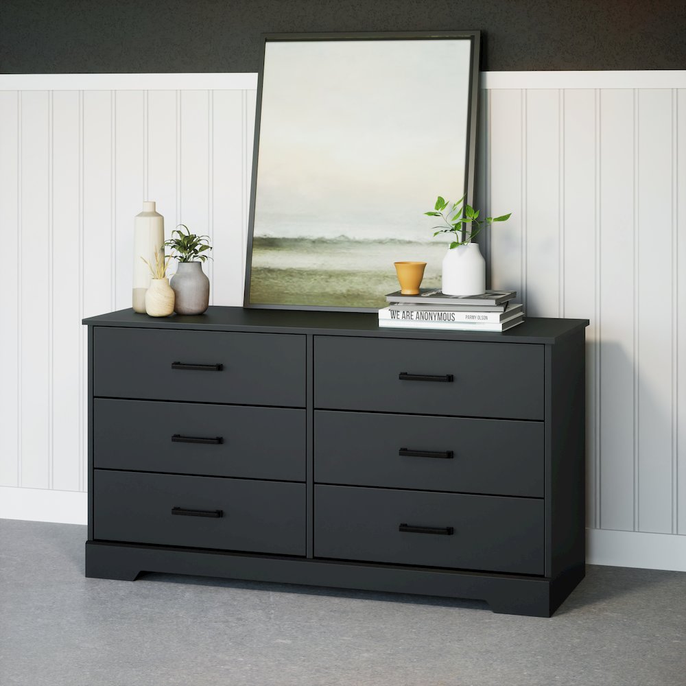 Dresser, Black Dresser for Bedroom, Chest of Drawers with 6 Drawers. Picture 6