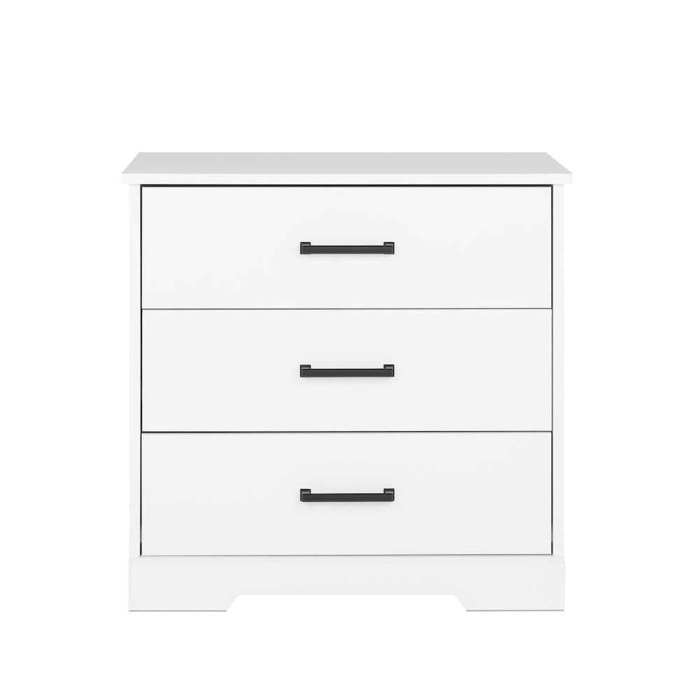 Nightstand Bedside Table, White Nightstand for Bedroom, End Table with 3 Drawers. Picture 1