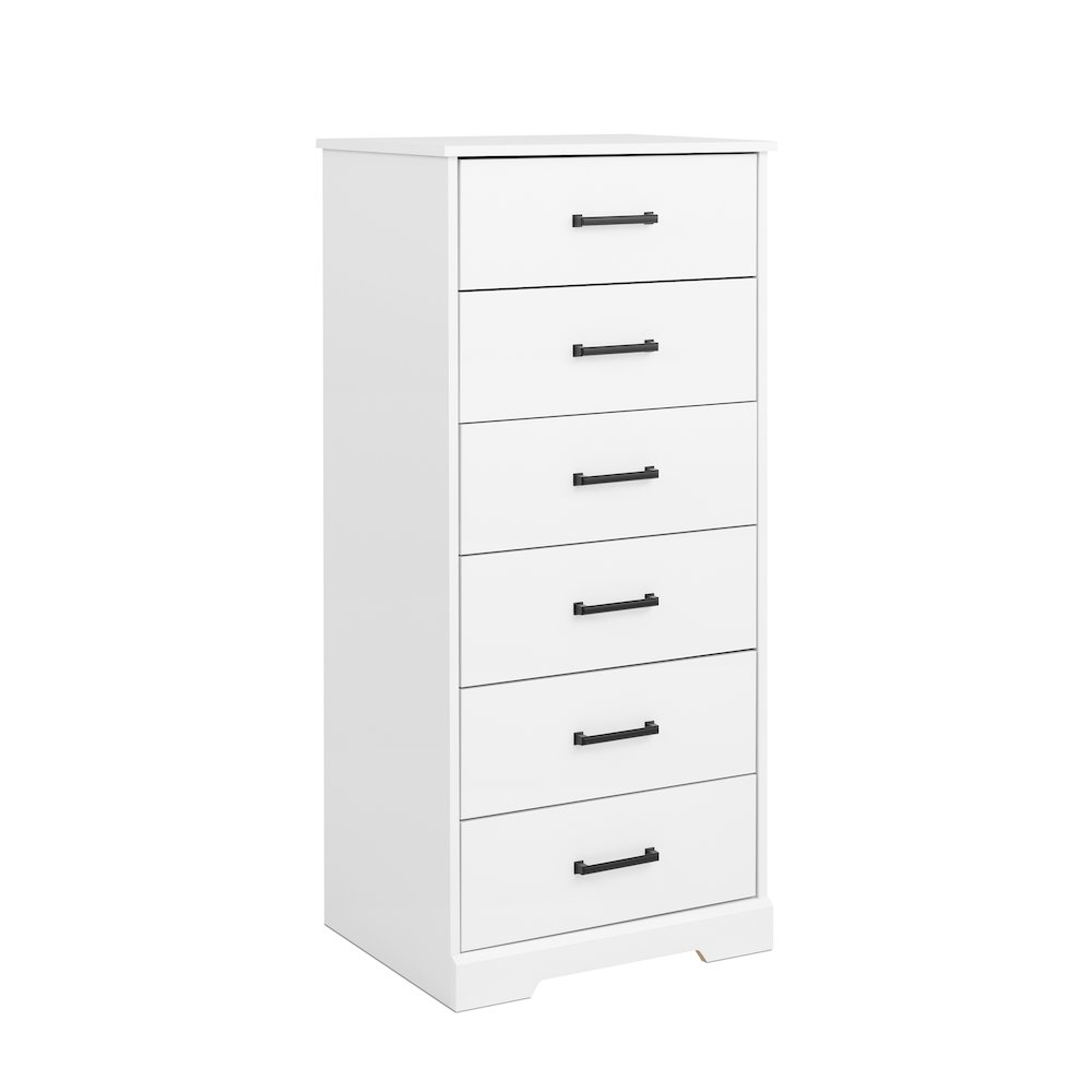 Rustic Ridge White 6 Drawer 18.5"D x 23.75"W x 51.5"H Dresser. Picture 2