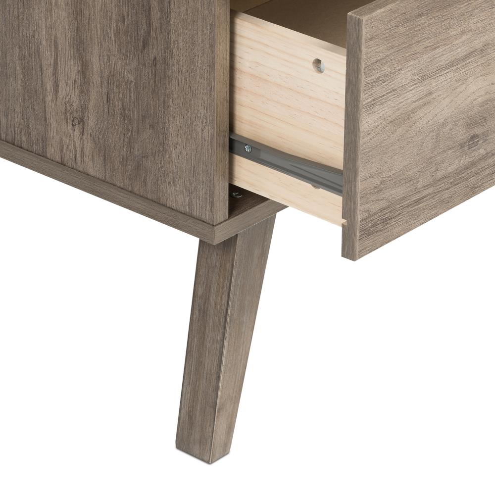 Milo Mid Century Modern  2-drawer Nightstand, Drifted Gray. Picture 5