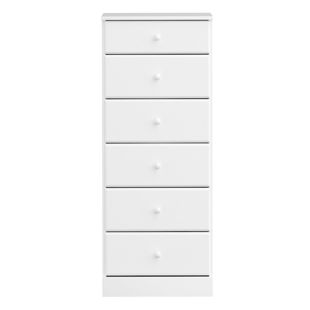Astrid 6-Drawer Tall Chest, White. Picture 1