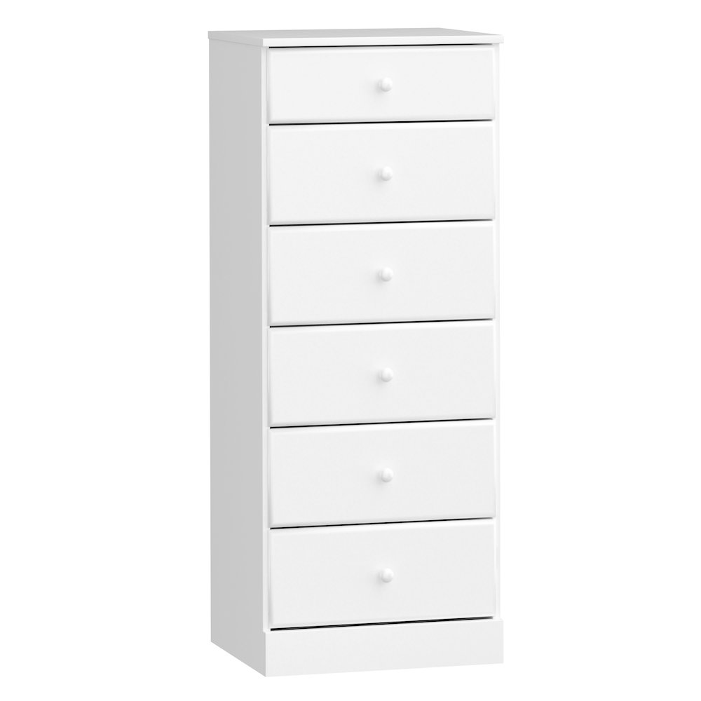 Astrid 6-Drawer Tall Chest, White. Picture 2