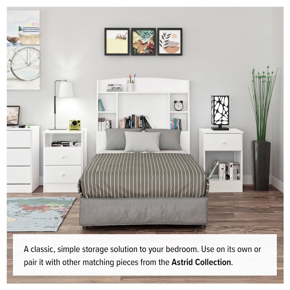 Astrid 6-Drawer Tall Chest, White. Picture 8