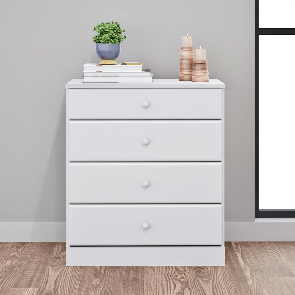 Astrid 4-Drawer Dresser, White. Picture 5