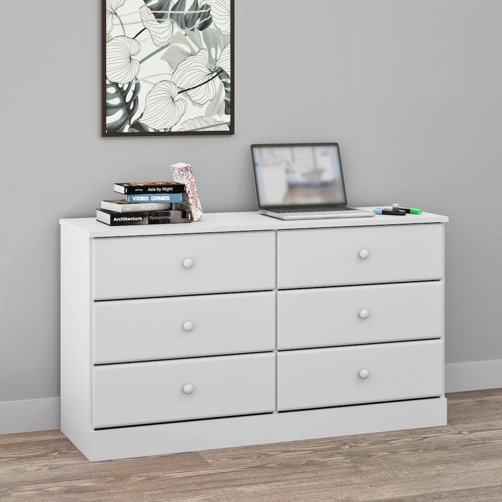 Astrid 6-Drawer Dresser, White. Picture 6
