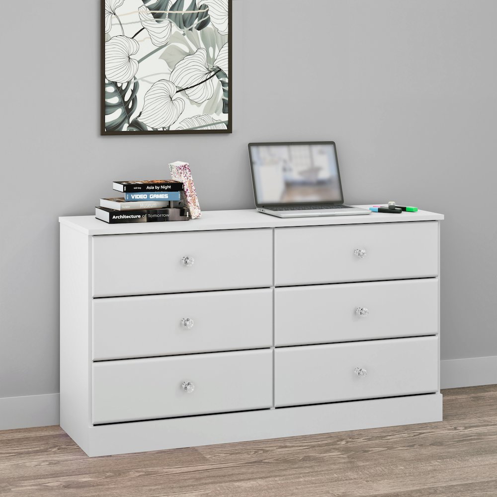 Astrid 6-Drawer Dresser, White. Picture 16