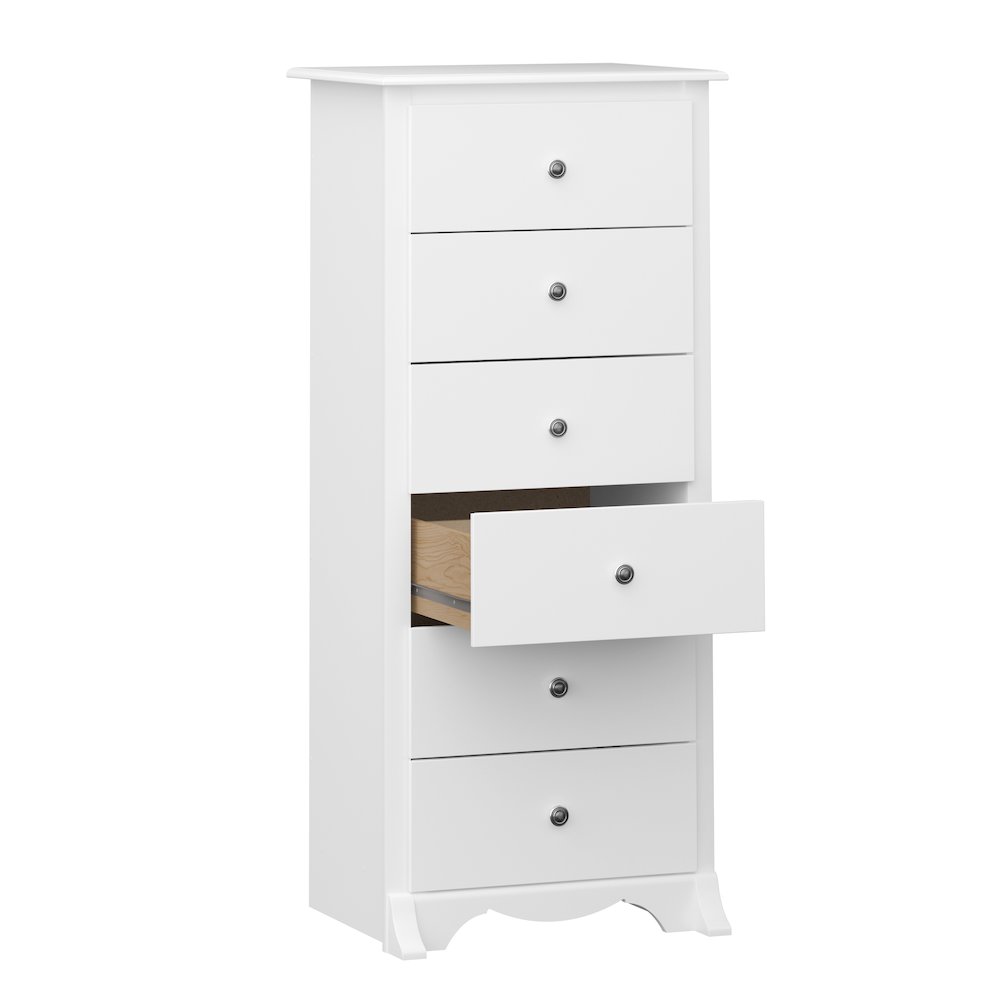 White Monterey Tall 6 Drawer Chest. Picture 1