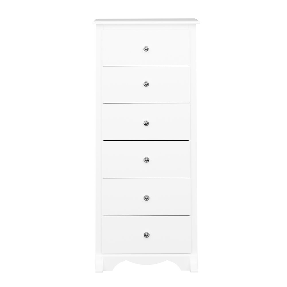 White Monterey Tall 6 Drawer Chest. Picture 2