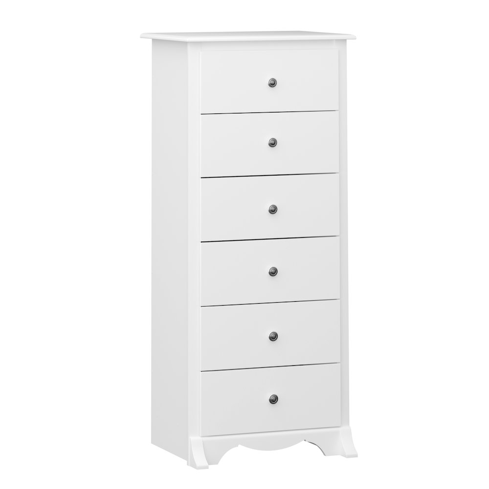 White Monterey Tall 6 Drawer Chest. Picture 3
