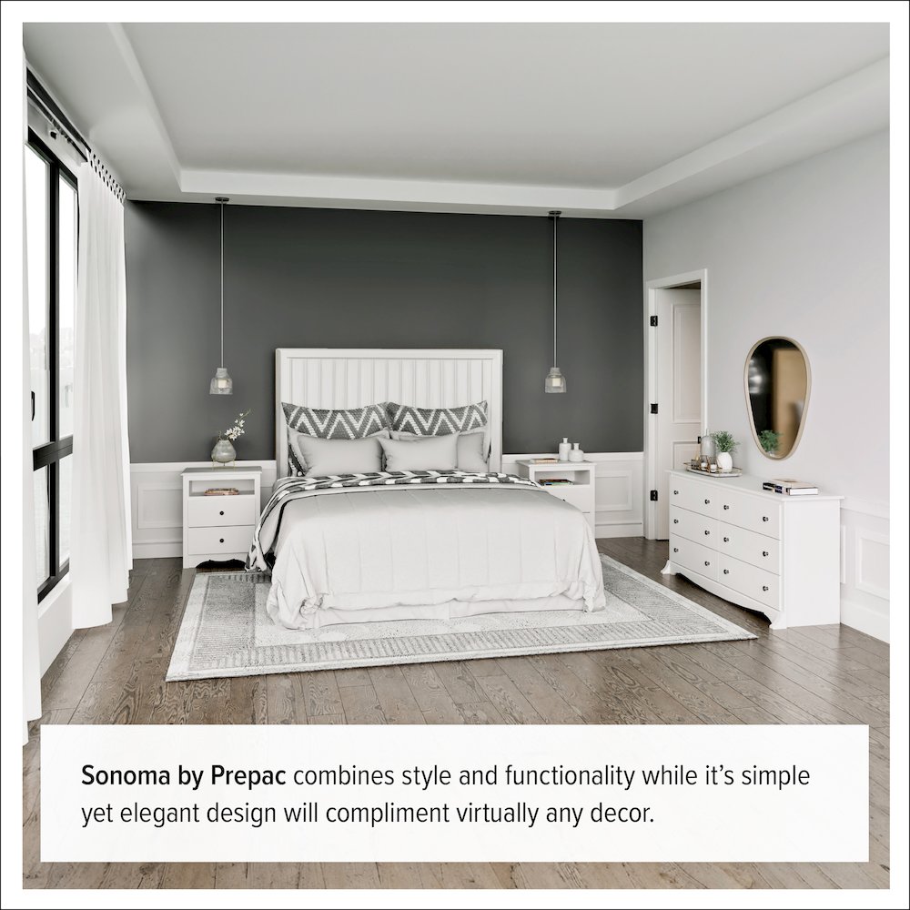 White Monterey Tall 6 Drawer Chest. Picture 10