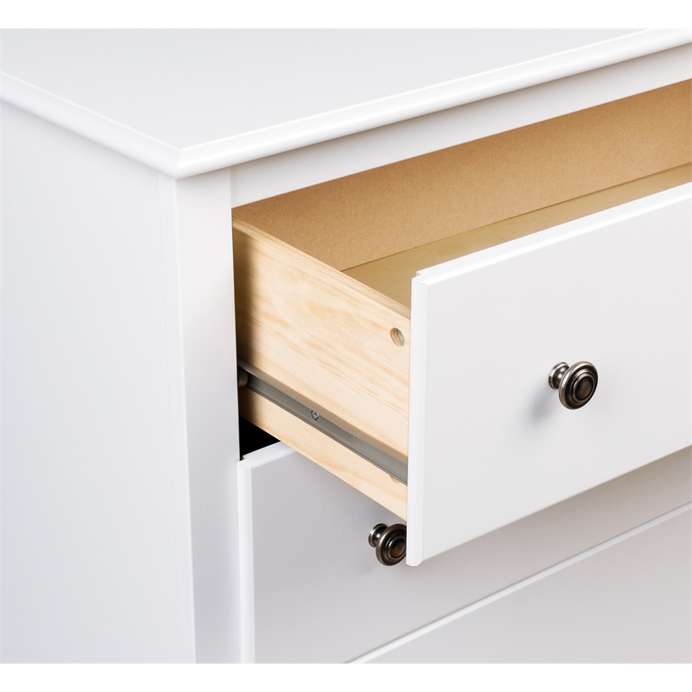 Monterey 3-drawer Tall Nightstand, White. Picture 4