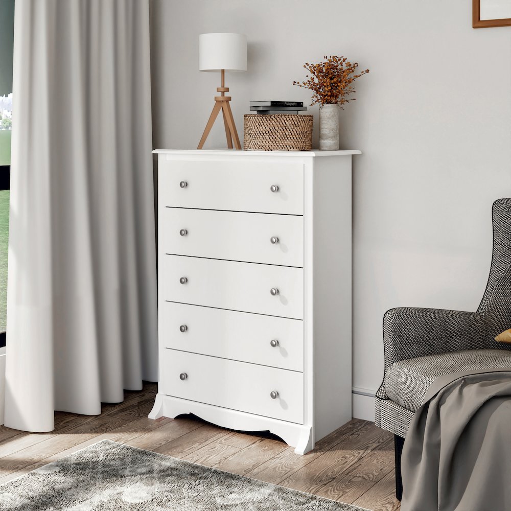 Monterey 5-Drawer Chest, White. Picture 6