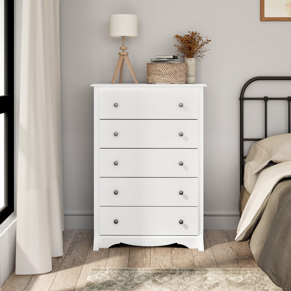 Monterey 5-Drawer Chest, White. Picture 7