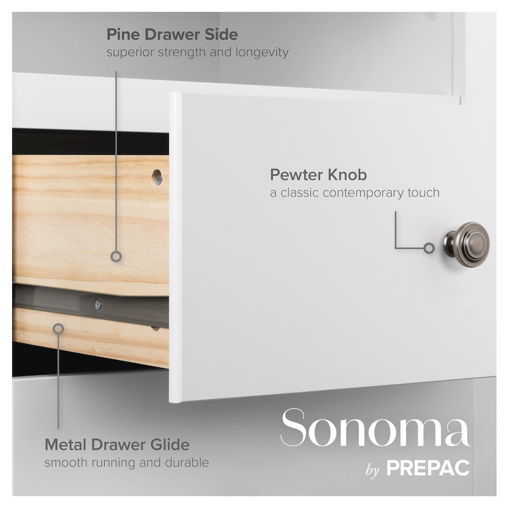 Monterey 5-Drawer Chest, White. Picture 8