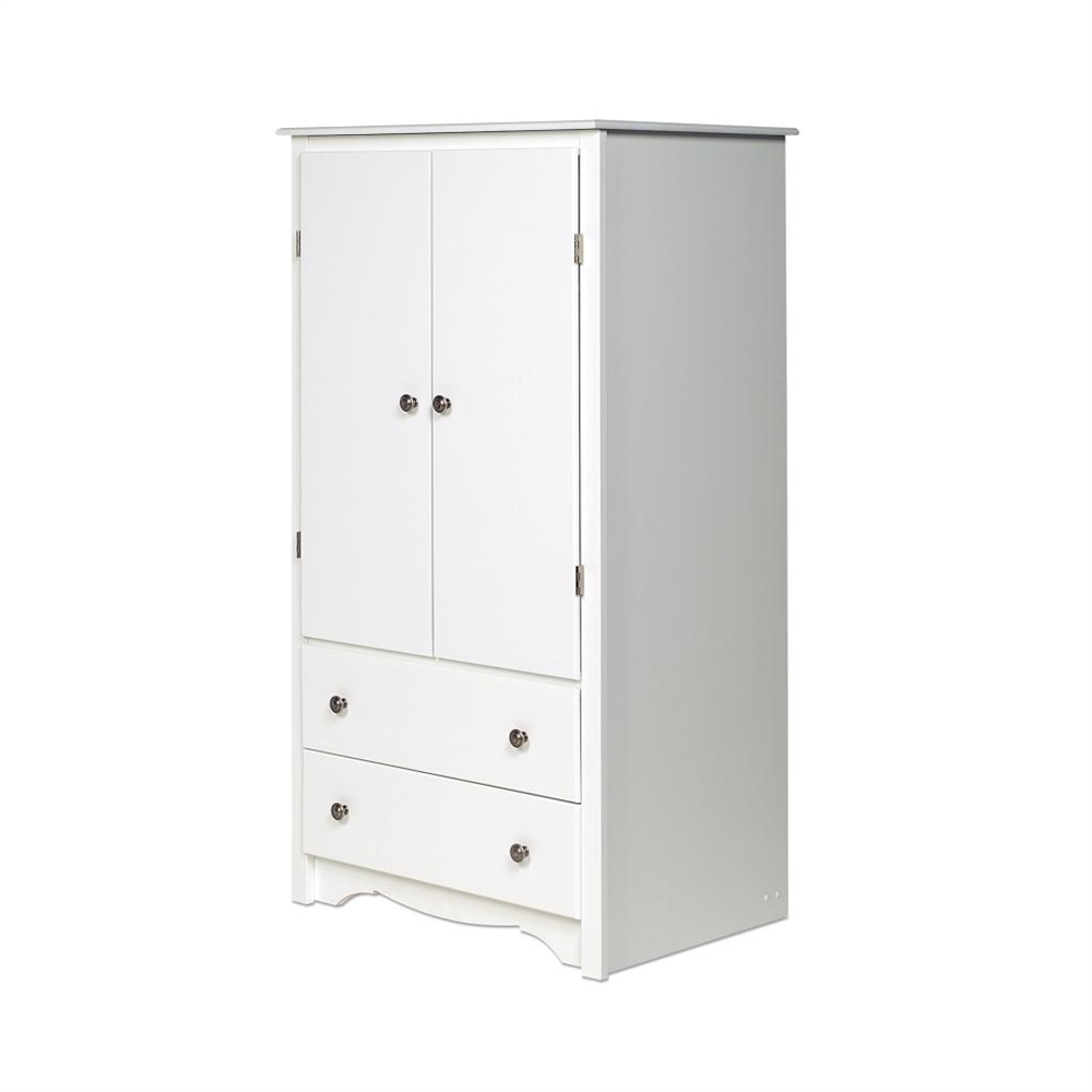 White Monterey 2 Door Armoire. Picture 2