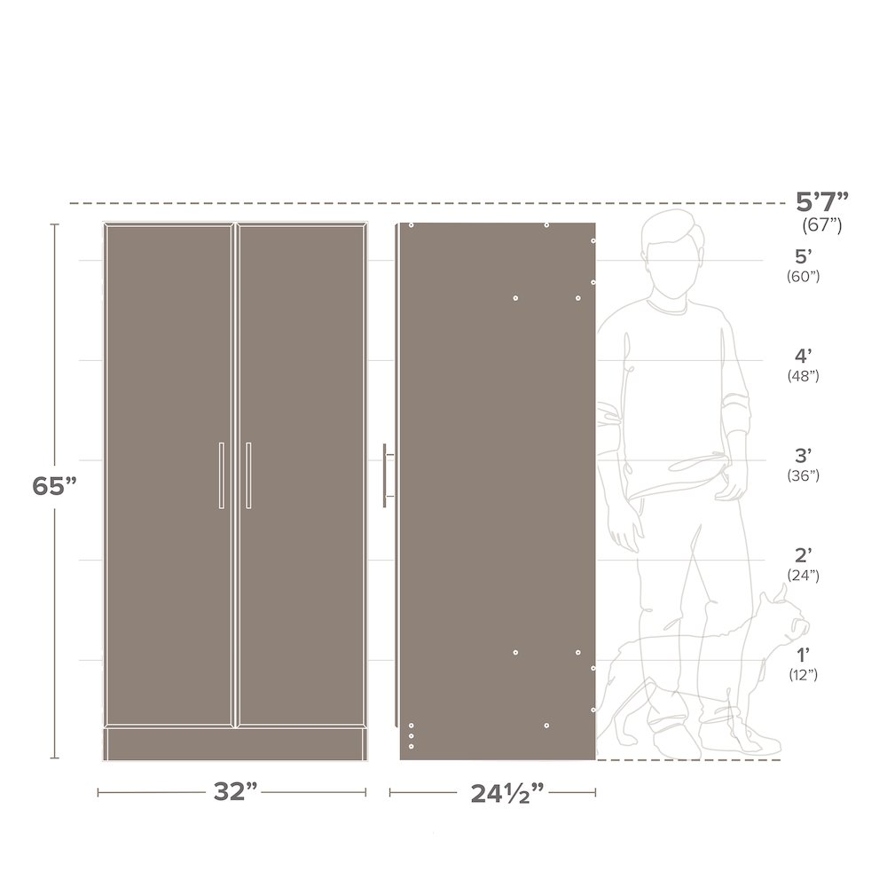 Elite 32" Wardrobe Cabinet. Picture 4