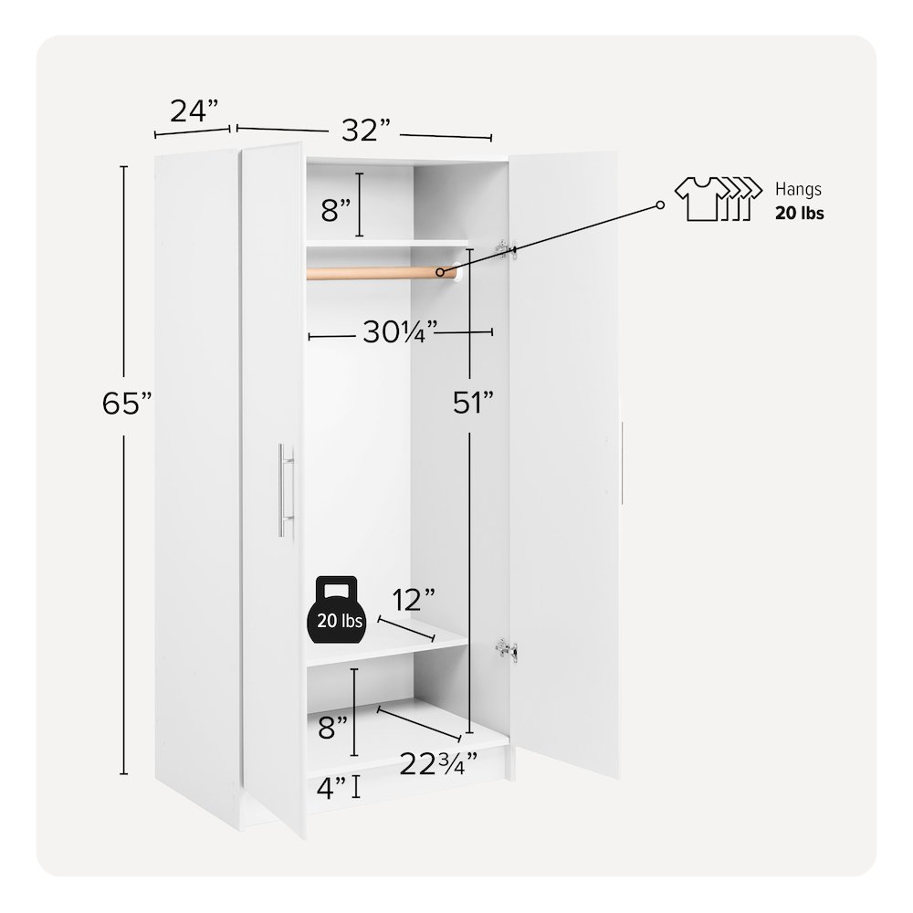 Elite 32" Wardrobe Cabinet. Picture 5