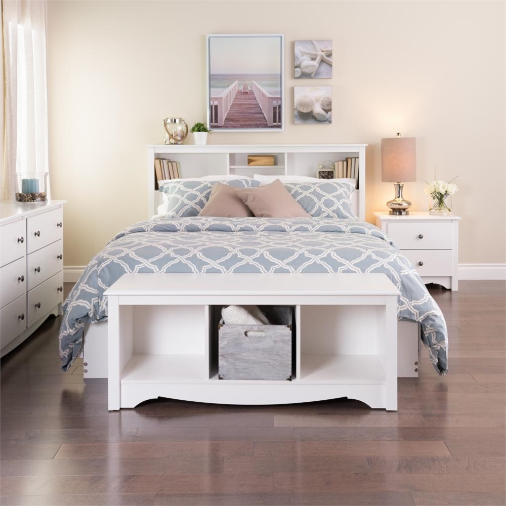 White Full / Queen Bookcase Headboard. Picture 4
