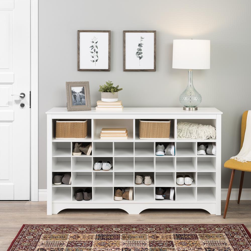 60 inch Shoe Cubby Console , White. Picture 6